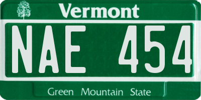 VT license plate NAE454