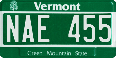 VT license plate NAE455