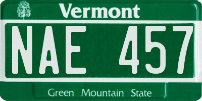 VT license plate NAE457