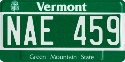 VT license plate NAE459