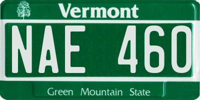 VT license plate NAE460