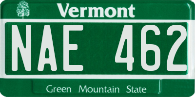 VT license plate NAE462