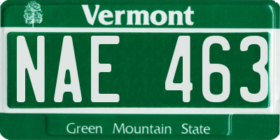 VT license plate NAE463