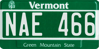 VT license plate NAE466