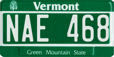 VT license plate NAE468