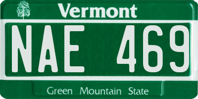 VT license plate NAE469