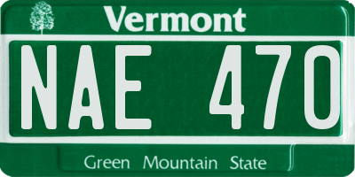 VT license plate NAE470