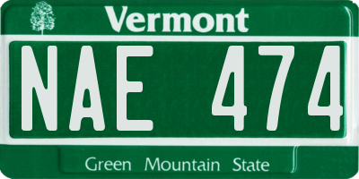 VT license plate NAE474