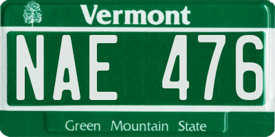 VT license plate NAE476