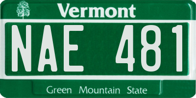 VT license plate NAE481