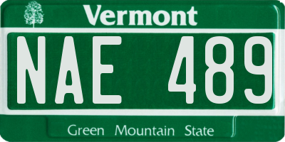 VT license plate NAE489
