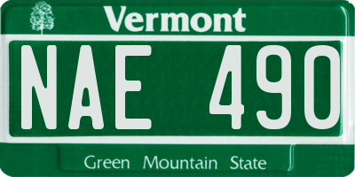 VT license plate NAE490