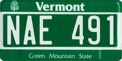 VT license plate NAE491