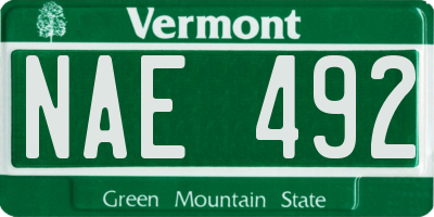 VT license plate NAE492