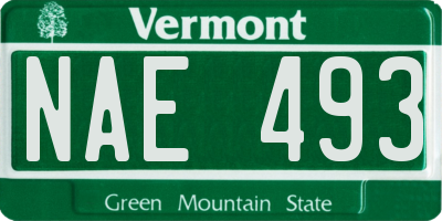 VT license plate NAE493