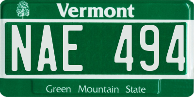 VT license plate NAE494