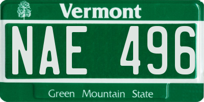 VT license plate NAE496