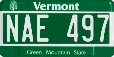VT license plate NAE497