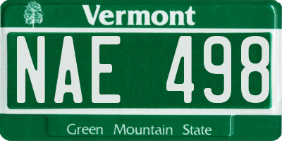 VT license plate NAE498