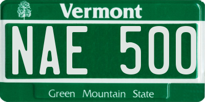 VT license plate NAE500