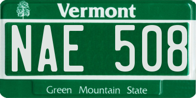 VT license plate NAE508