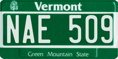 VT license plate NAE509