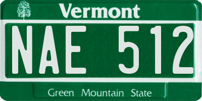 VT license plate NAE512