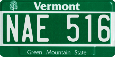 VT license plate NAE516