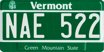 VT license plate NAE522