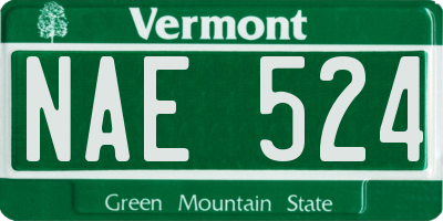 VT license plate NAE524