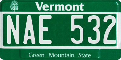 VT license plate NAE532