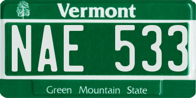 VT license plate NAE533