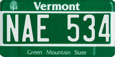 VT license plate NAE534