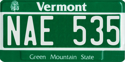 VT license plate NAE535