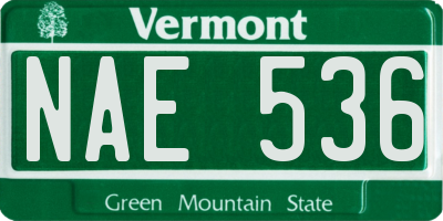 VT license plate NAE536