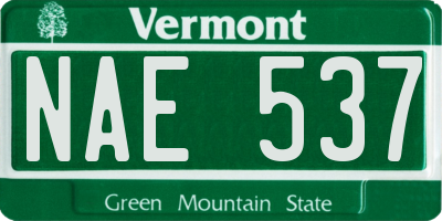 VT license plate NAE537