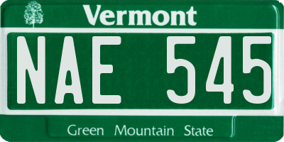VT license plate NAE545