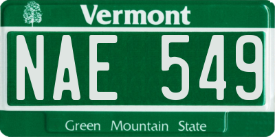 VT license plate NAE549