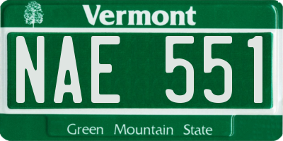 VT license plate NAE551