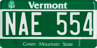 VT license plate NAE554