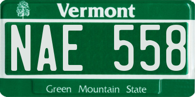 VT license plate NAE558