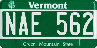 VT license plate NAE562