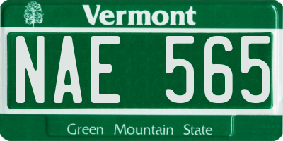 VT license plate NAE565