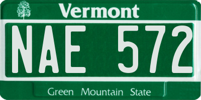 VT license plate NAE572