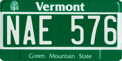 VT license plate NAE576