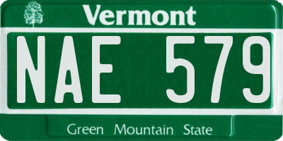 VT license plate NAE579
