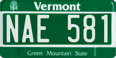 VT license plate NAE581