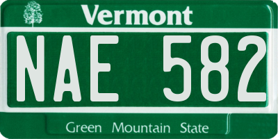 VT license plate NAE582