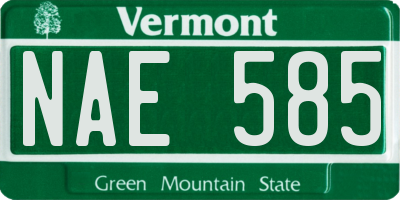 VT license plate NAE585
