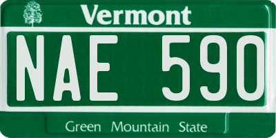 VT license plate NAE590